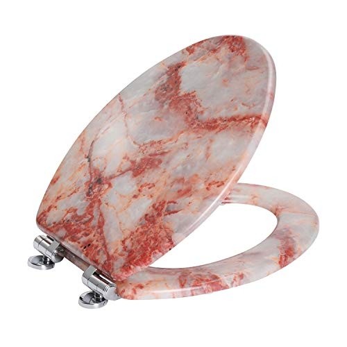 Marble toilet seat durable molded wood with quiet gray 9