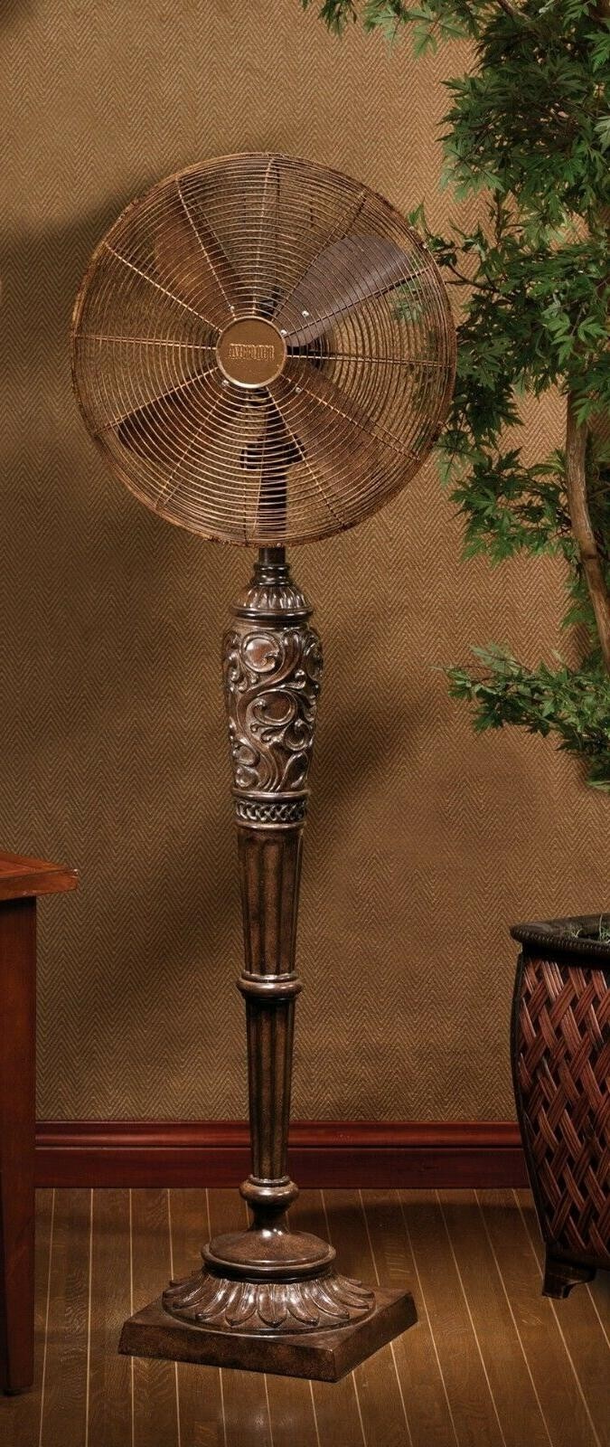 Pedestal oscillating 3 speed fan antique adjustable height 1