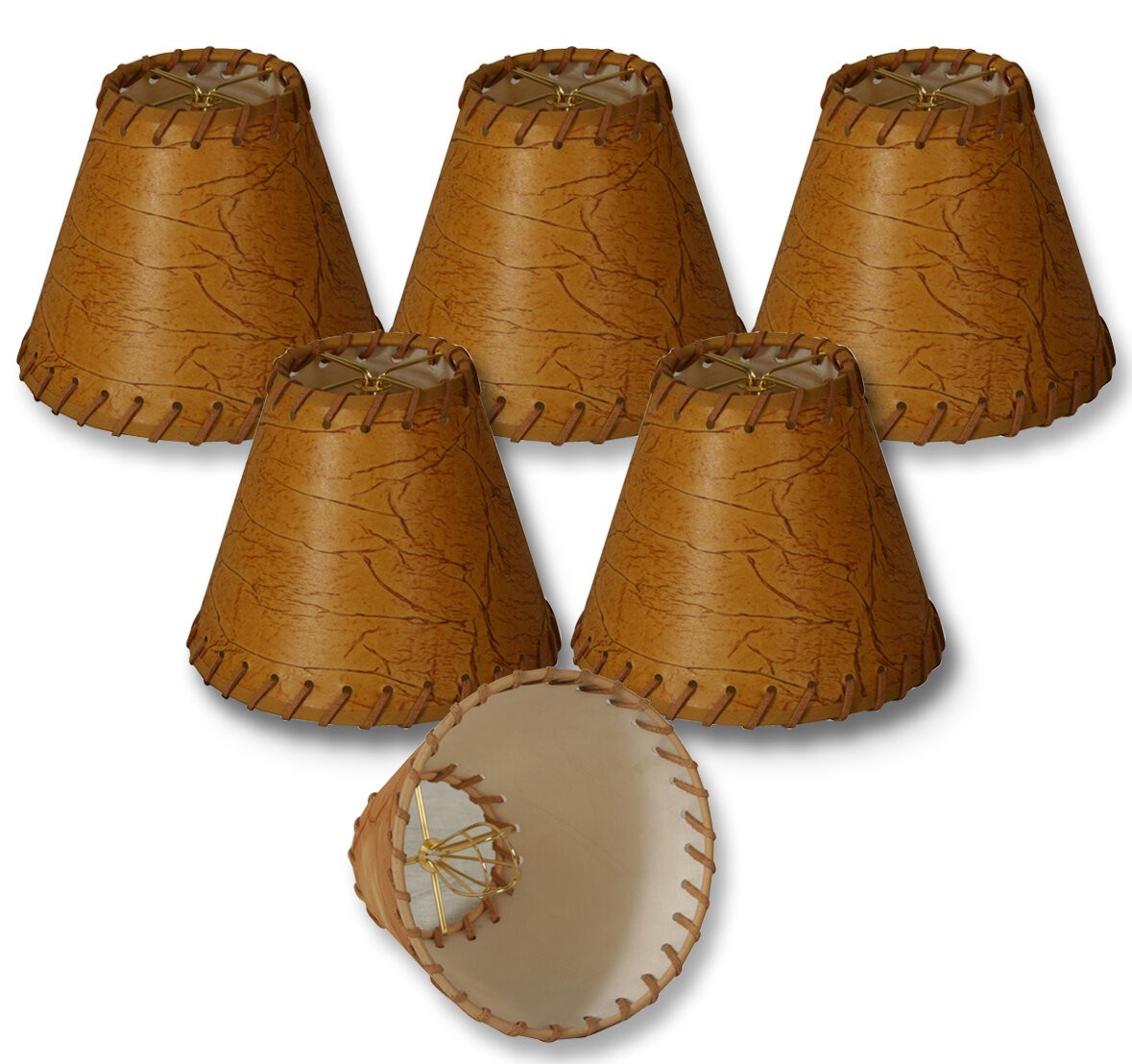 Royal designs 6 faux leather empire lamp shade set of