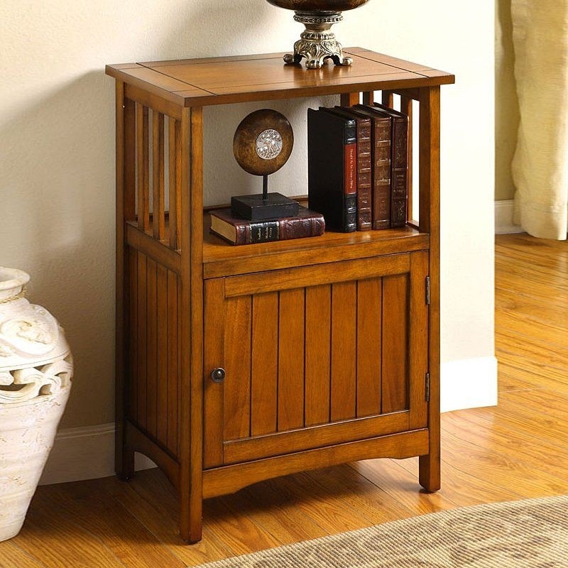 Sanca oak telephone stand with drawer