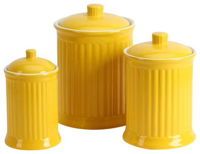 Simsbury canisters citron set of 3 transitional