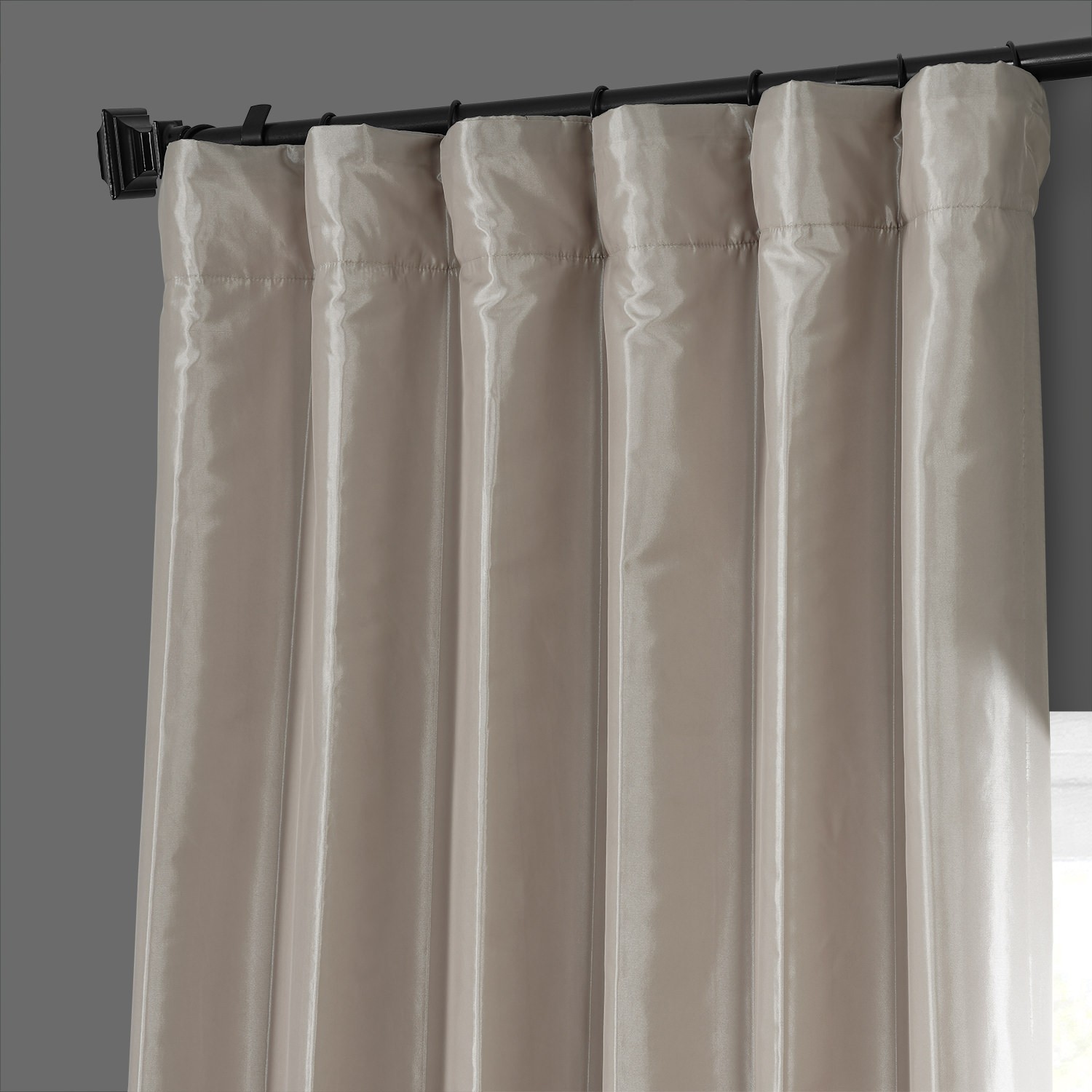 Buy antique beige faux silk taffeta curtains drapes