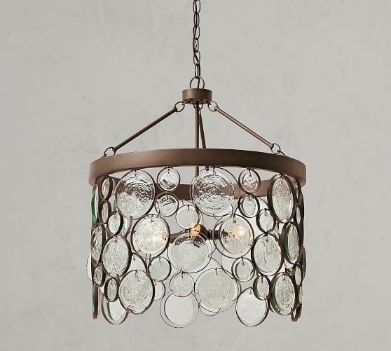 Emery indoor outdoor recycled glass chandelier pottery barn