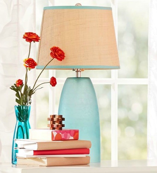 Frosted seaglass table lamps coastal decor ideas and