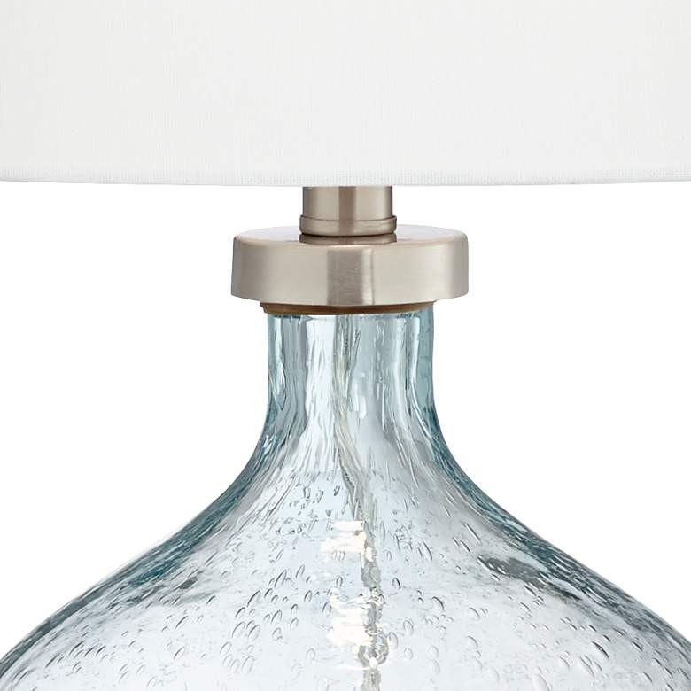 Ocean breeze clear blue sea bubble glass table lamp 1