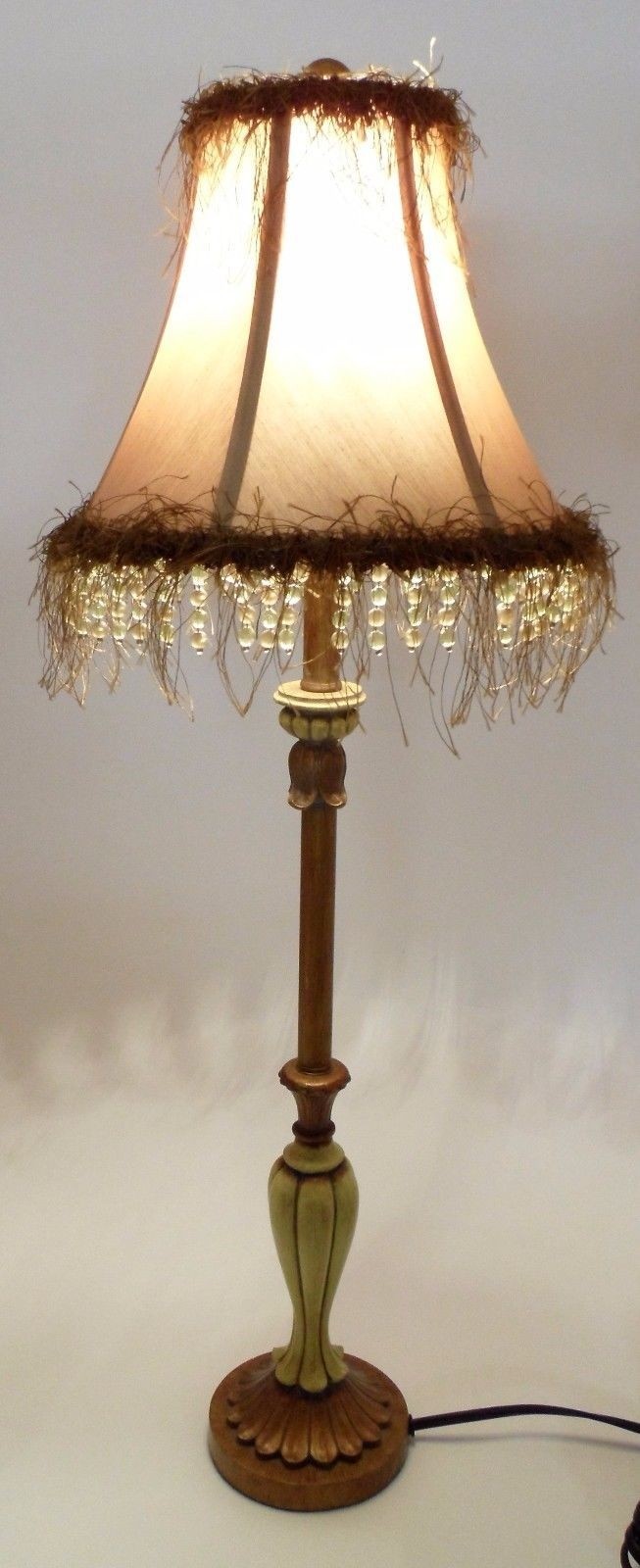 Ornate candlestick pillar hollywood boudoir table lamp w