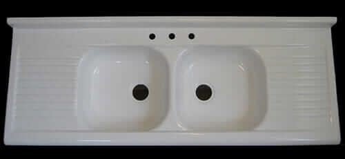 Reproduction 1940s 1950s farmhouse drainboard sink now