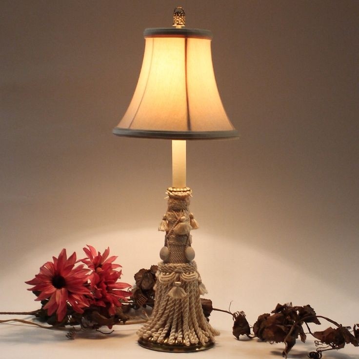 Tyndale tassel table lamp with f cooper cloth shade as