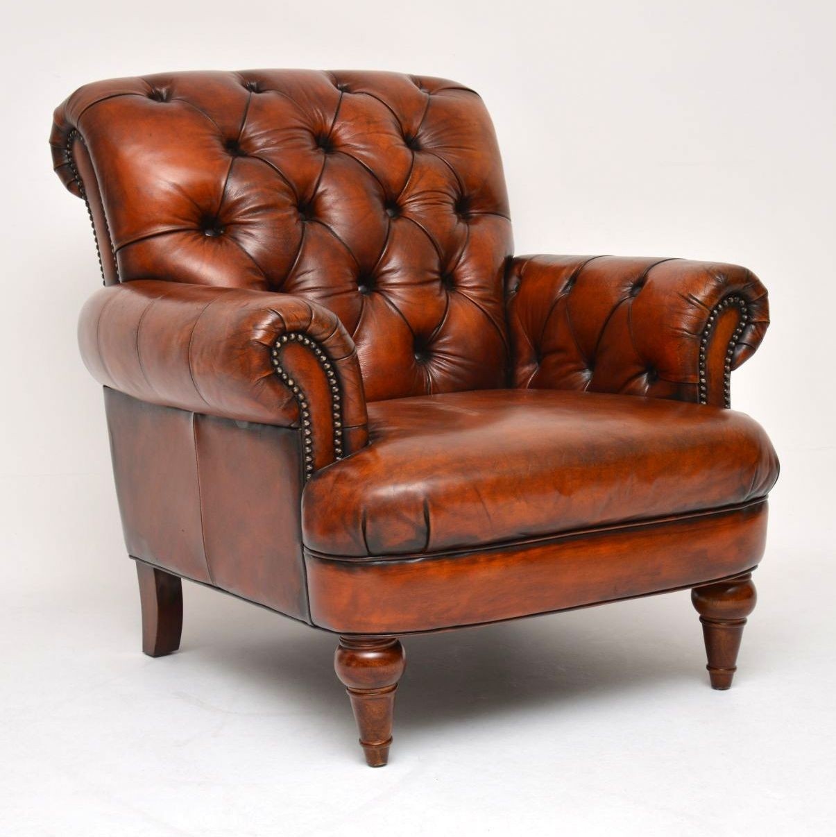 Antique Victorian Deep Buttoned Leather Armchair
