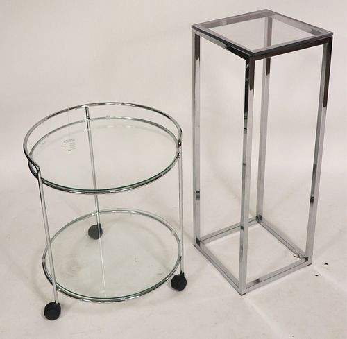 Modern chrome bar cart plant stand by litchfield