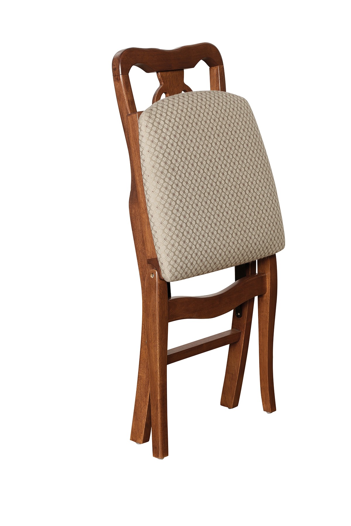 Stakmore chippendale folding chair cherry frame blush