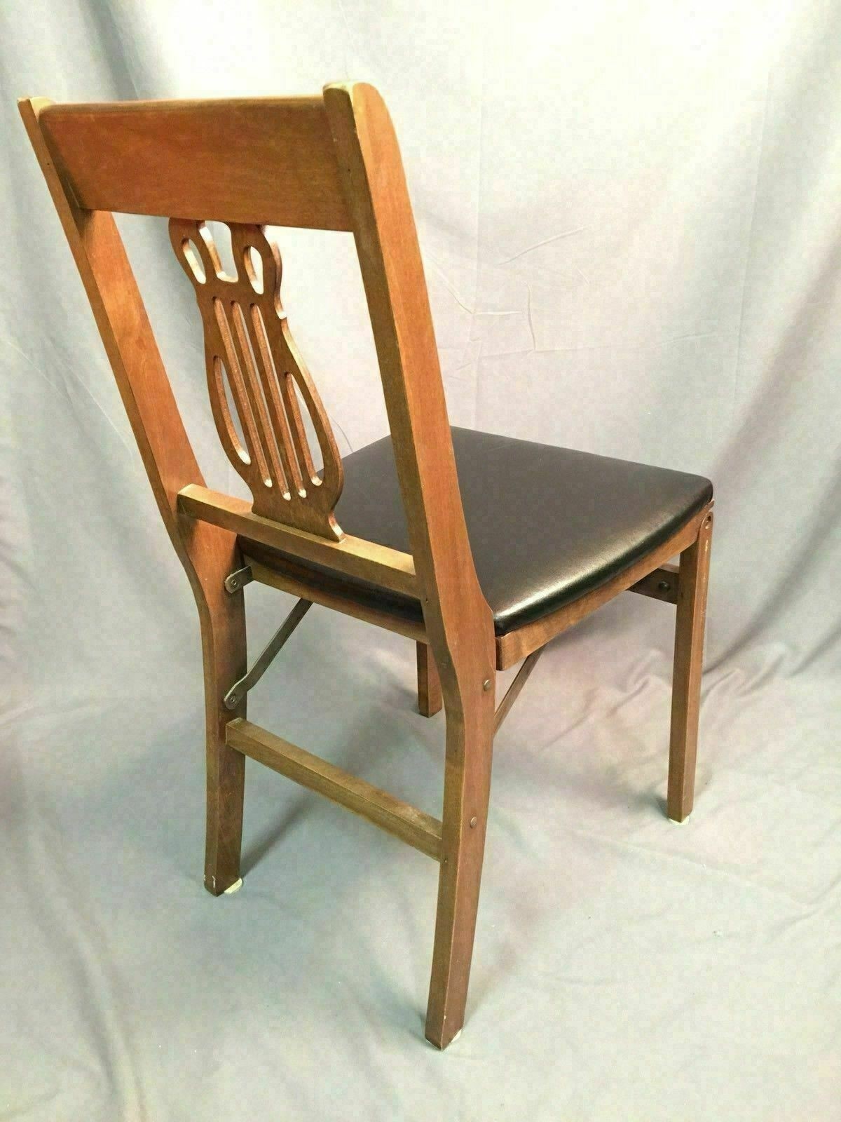 Stakmore folding chair vintage wood seating made in usa