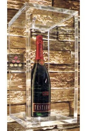 Wall display case for 1 champagne bottle or a classic