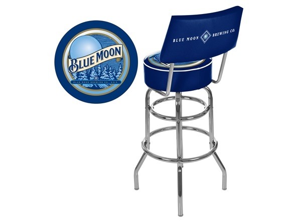Blue moon padded bar stool w back