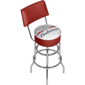 Budweiser chrome padded swivel bar stool with swivel