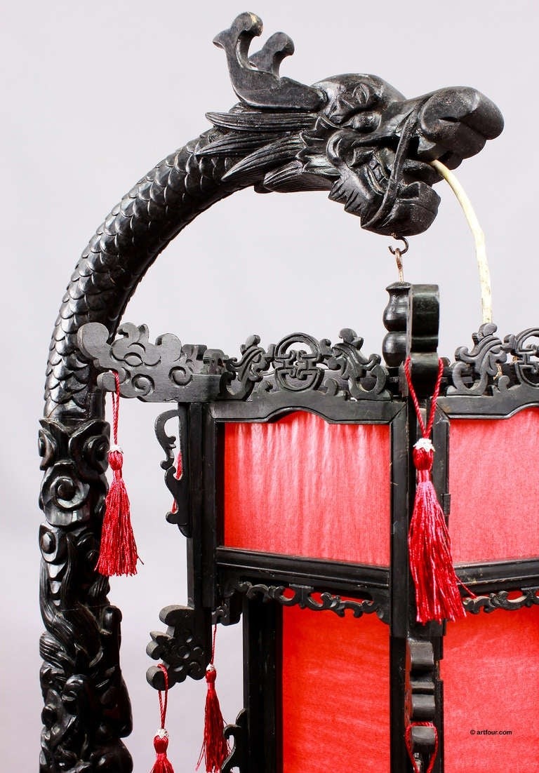 Carved wood chinese dragon floor lamp ca 1920 at 1stdibs