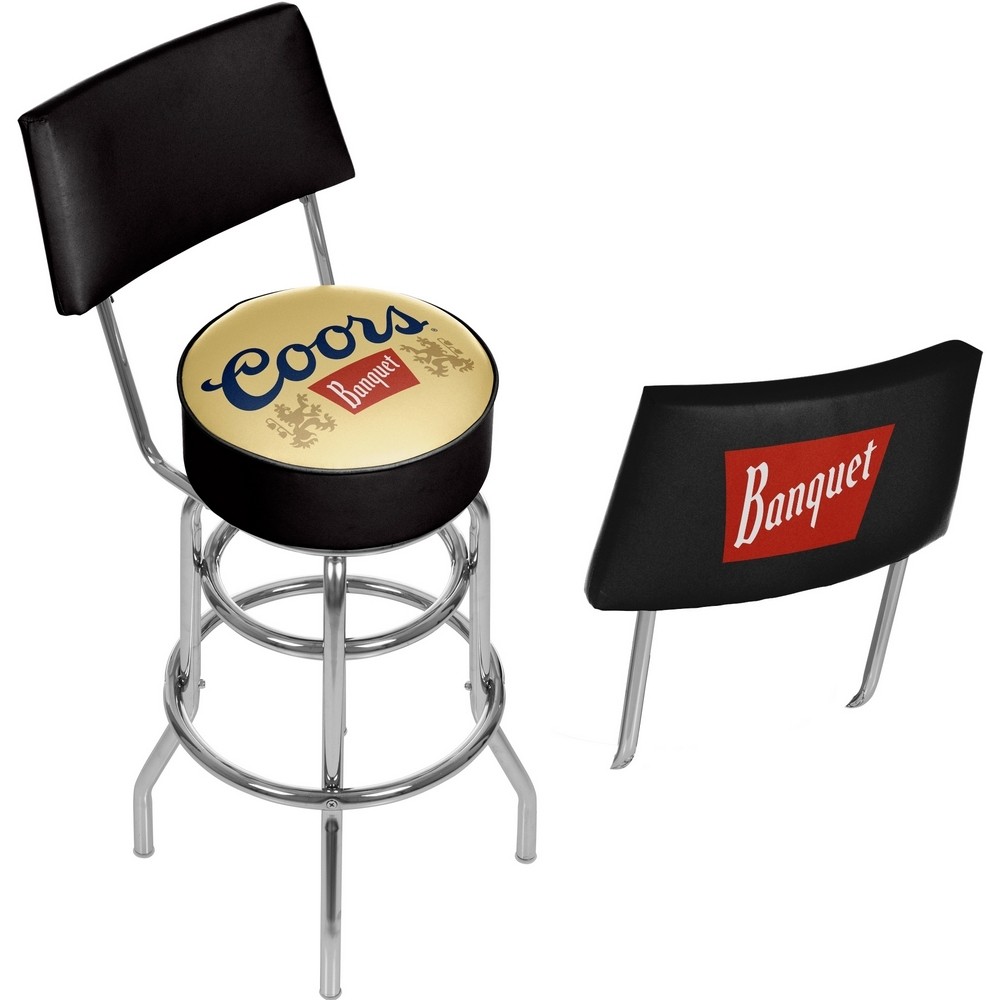 Coors banquet padded bar stool with back