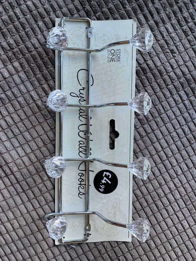 Crystal wall hooks coat hanger brand new in chard