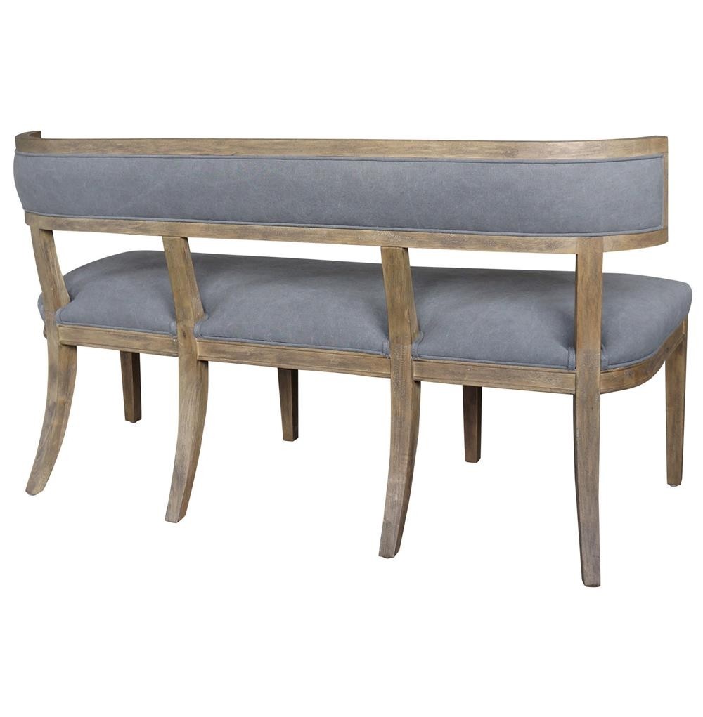 Livingston grey curved back modern dining bench