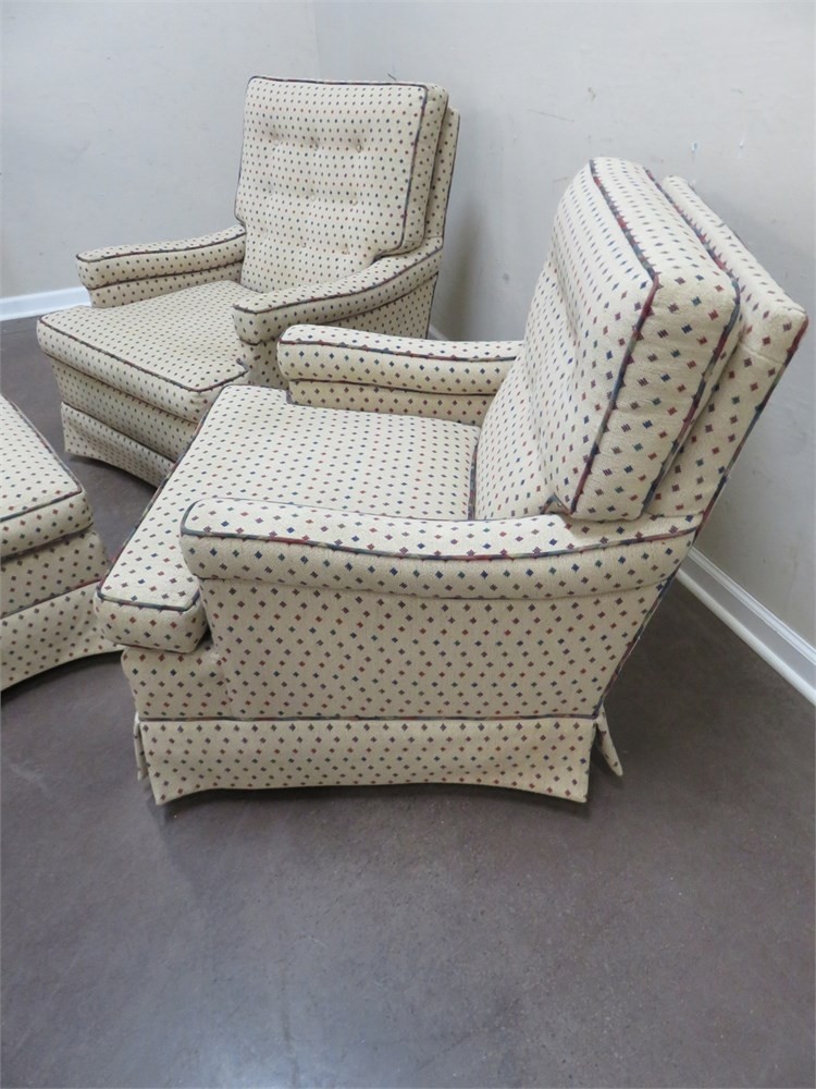 Transitional design online auctions skirted arm chairs 1