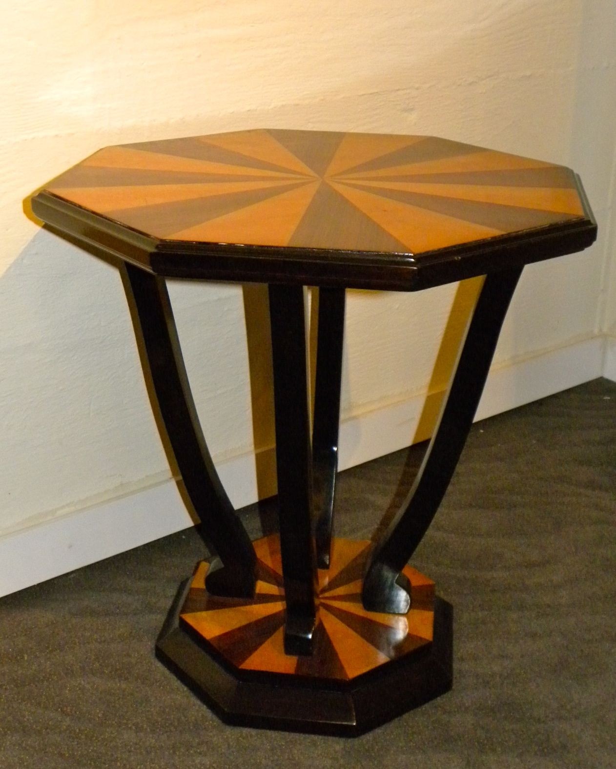 Custom octagonal art deco side table design