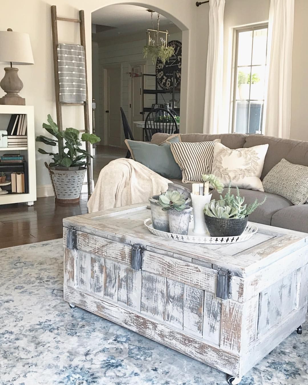 Distressed trunk coffee table o display cabinet