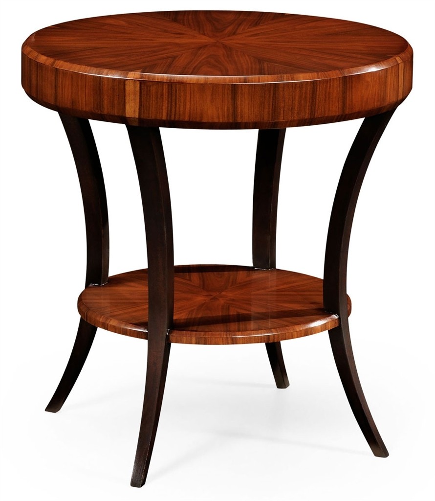 Elegant art deco round wooden side table