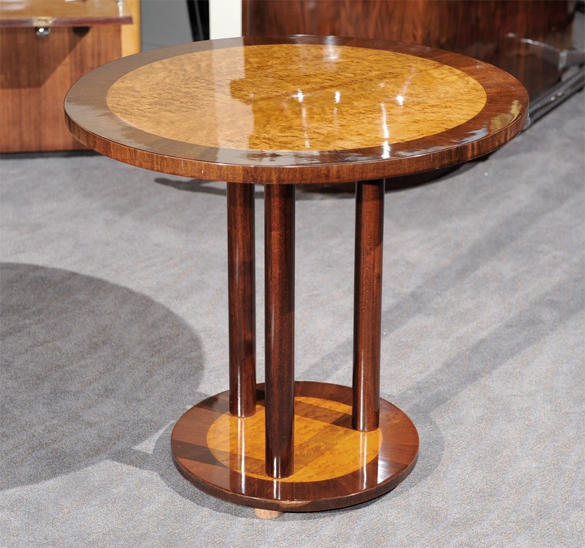 Elegant two tone art deco round side table