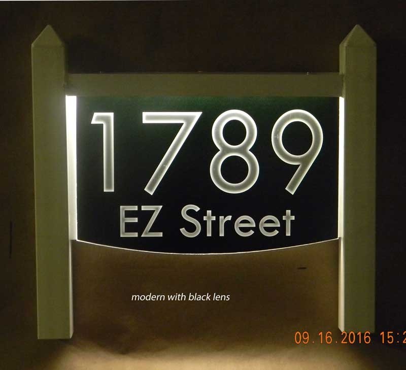 Light up lawn mount address plaque 2