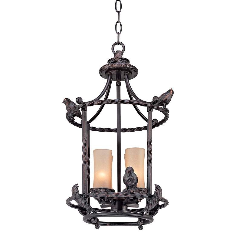 Song birds 13 wide pendant indoor outdoor chandelier