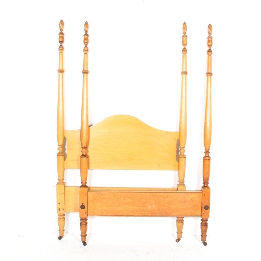 Antique federal style twin size four poster bed frame ebth