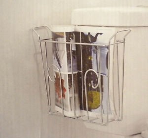 Bath over toilet tank magazine news paper book holder rack