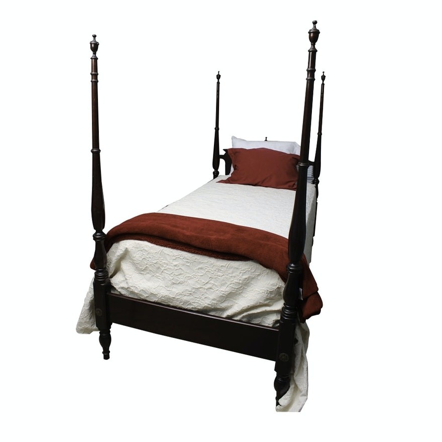 Colonial style vintage twin size four poster bed ebth
