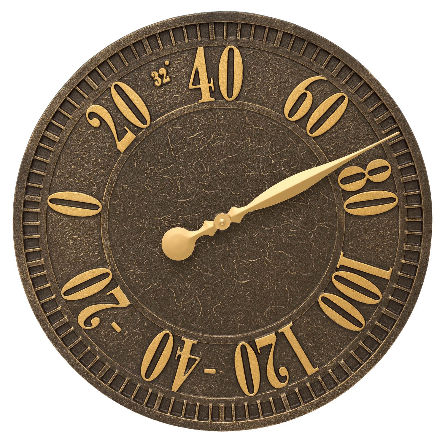 Geneva 16 in indoor outdoor wall thermometer aged bronze