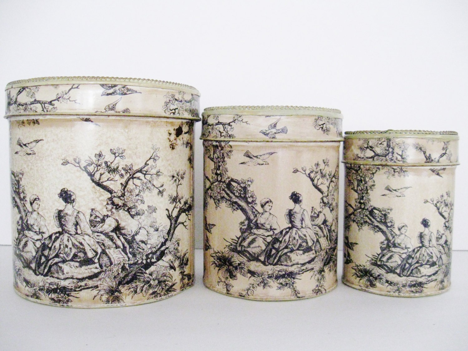 Metal canisters black toile canisters black toile kitchen