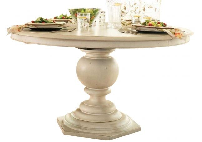 Paula deen home round pedestal table in linen 996655 by