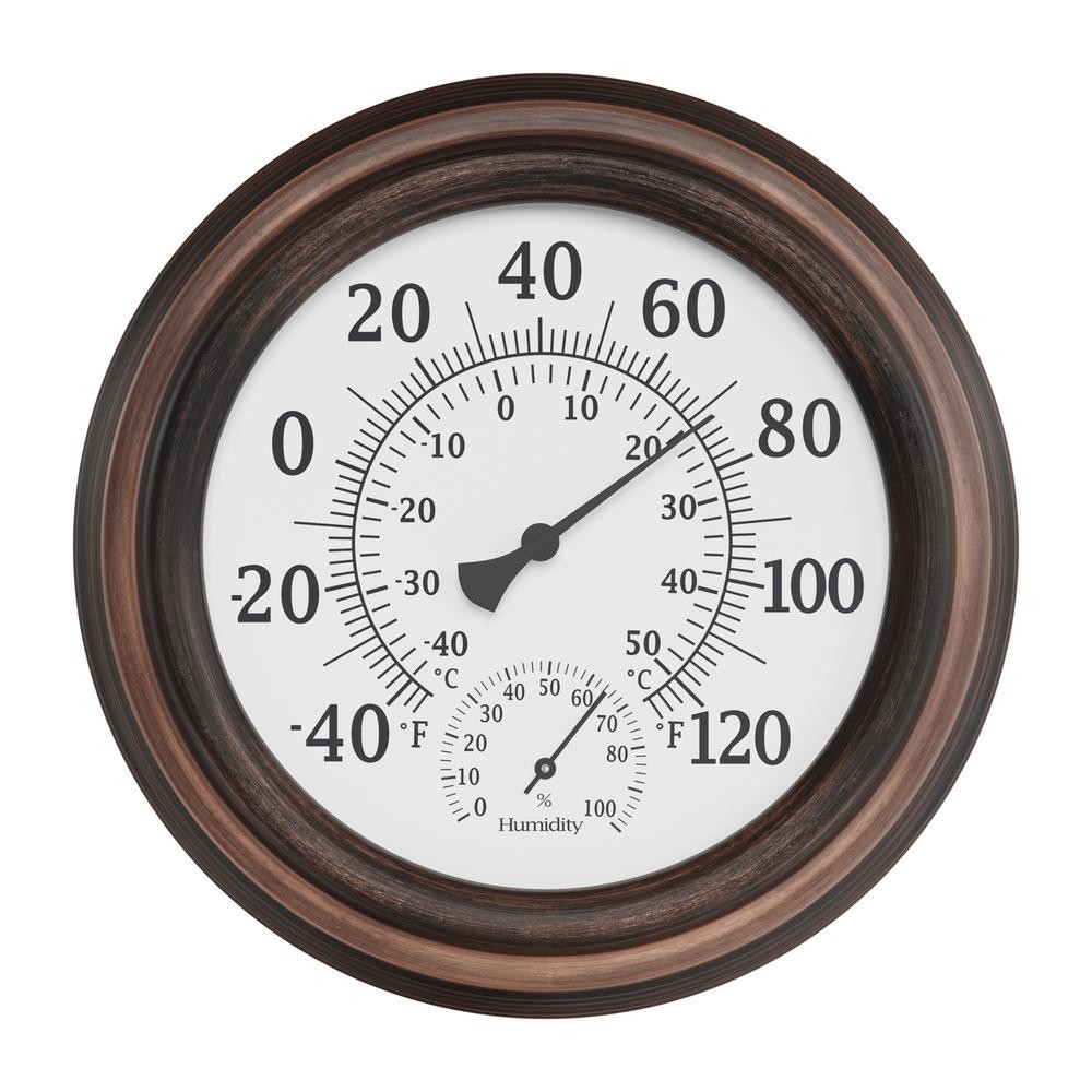 Pure garden 8 in indoor outdoor wall thermometer and