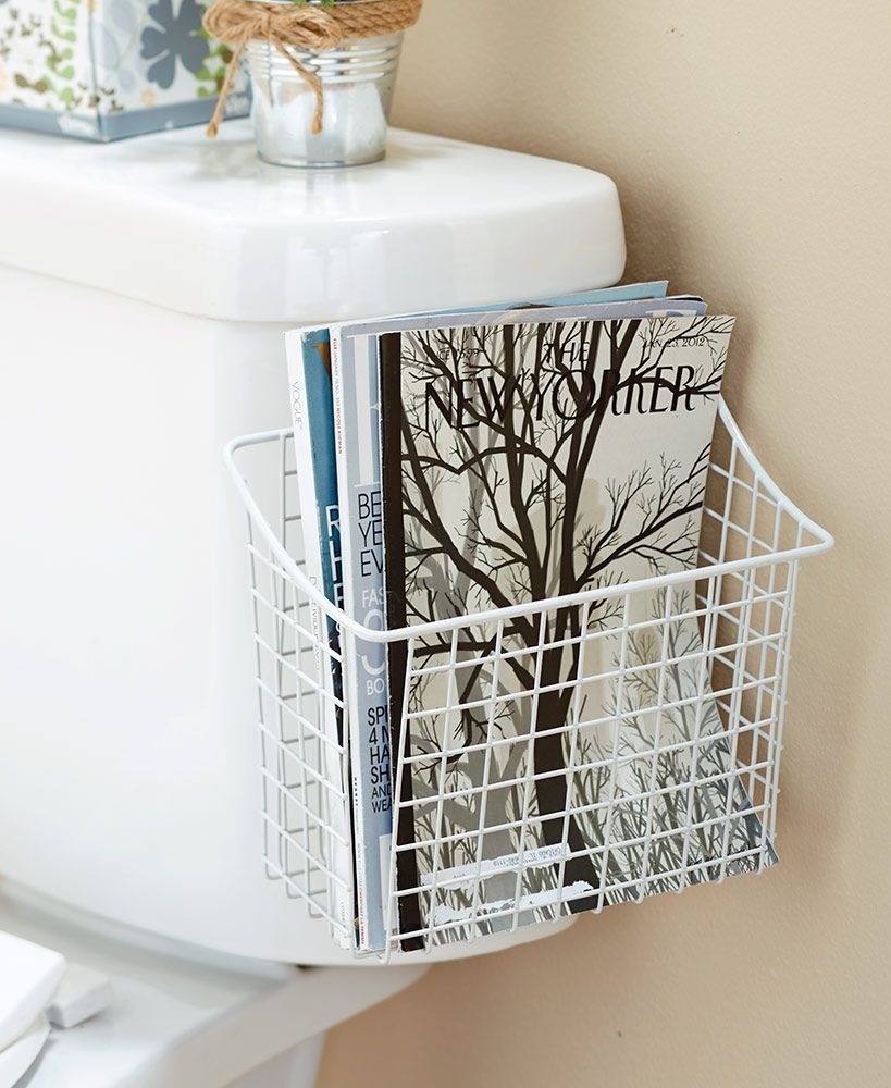 Toilet tank magazine storage baskets toilet tank