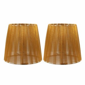 2pcs cloth chandelier candle lamp cover shade light brown