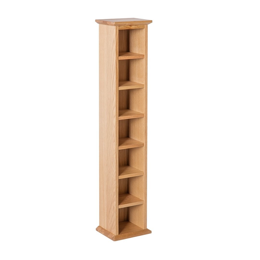 Light oak single cd tower solid wood storage rack