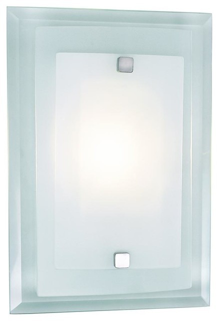 One light polished chrome clear wall plate frosted cover