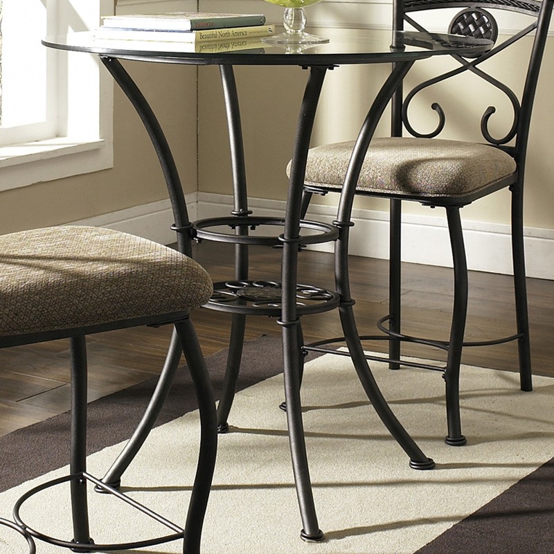 Steve silver brookfield glass top counter height dining