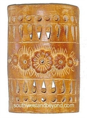 Wall sconce rustic clay light cover mexican wall art