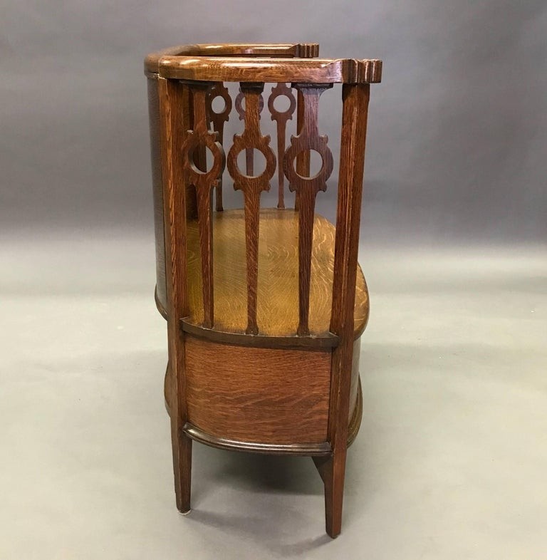 Antique carved tiger oak entryway settle storage bench for 1
