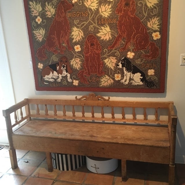 Antique swedish storage bench chairish 1