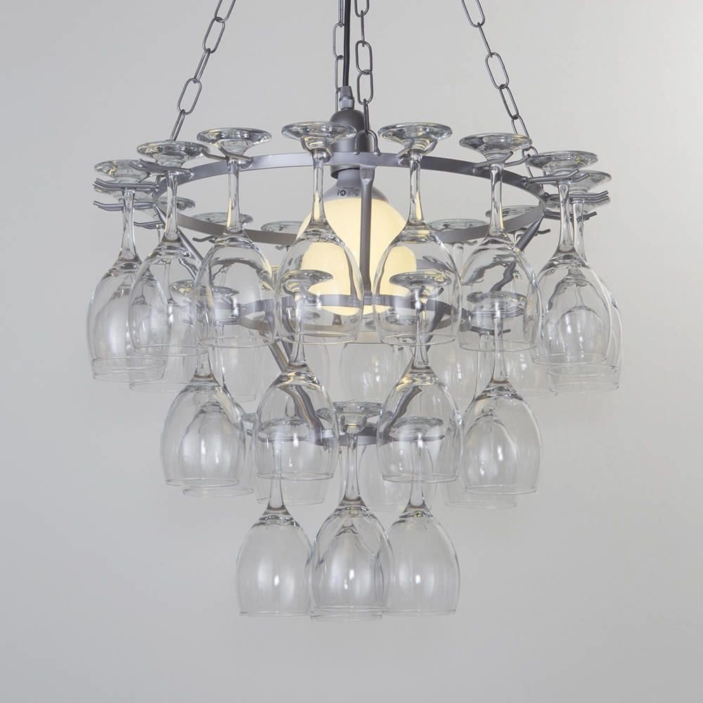 Beautiful wine glass chandelier lampor