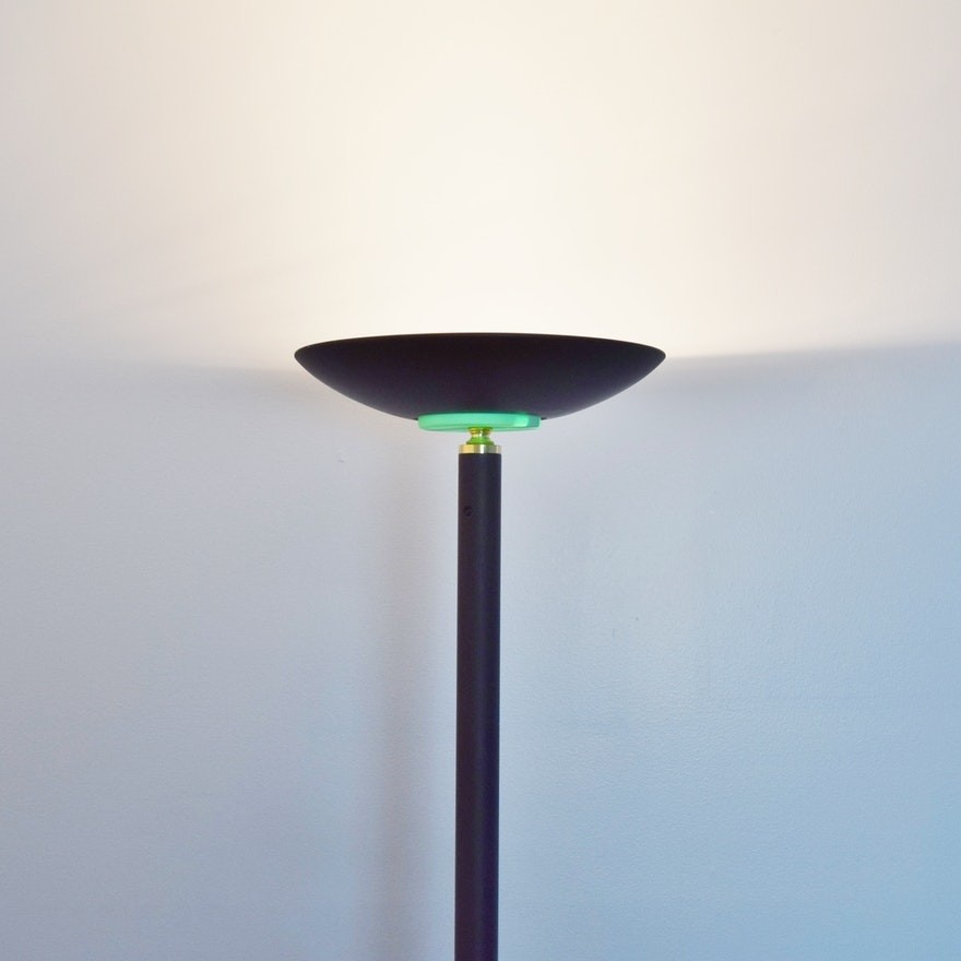 Black halogen torchiere floor lamp ebth
