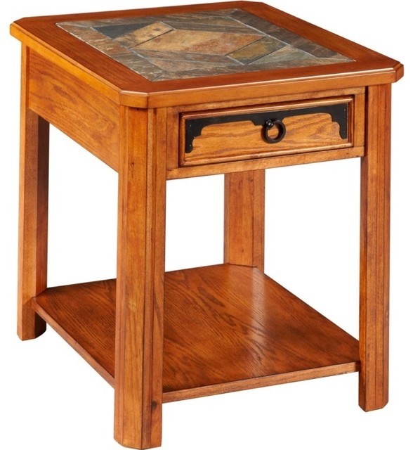 Broyhill quail valley drawer end table southwestern
