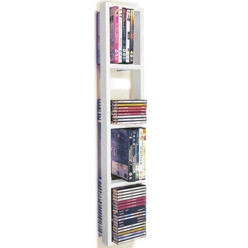 Buy wall mounted cd dvd blu ray storage shelf white