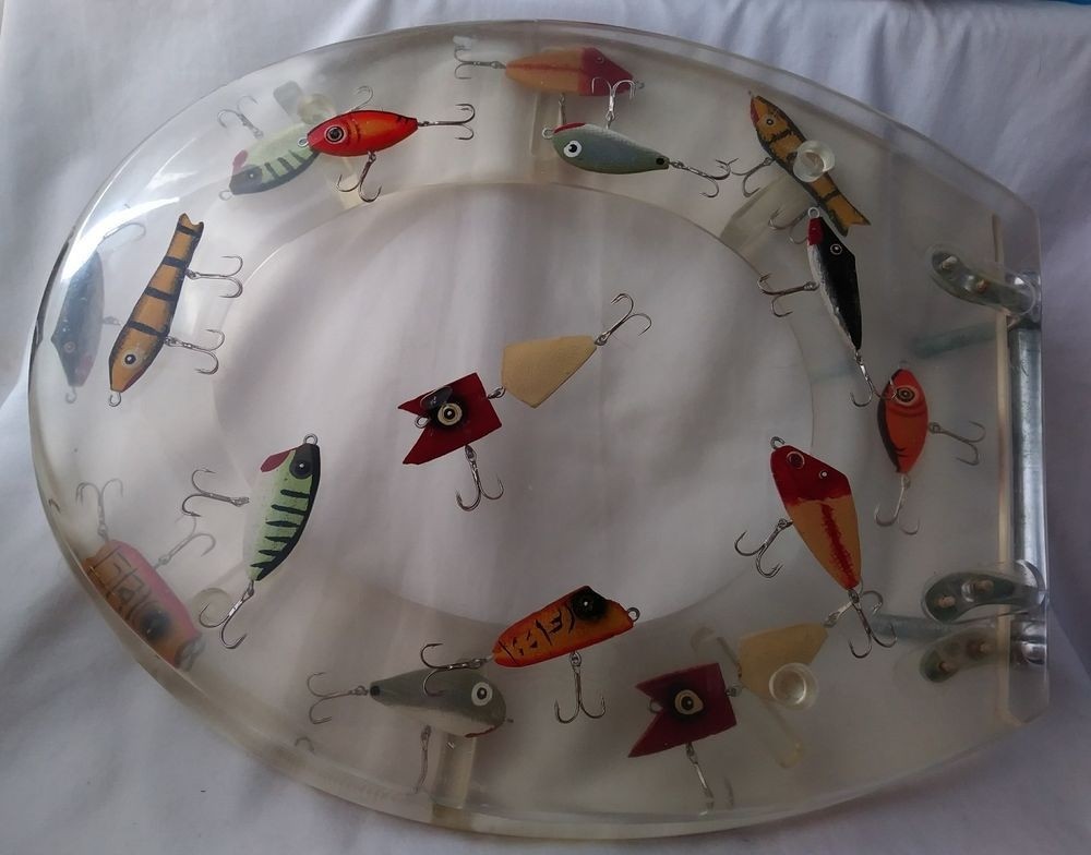 Fishing lure toilet seat functional vintage novelty clear
